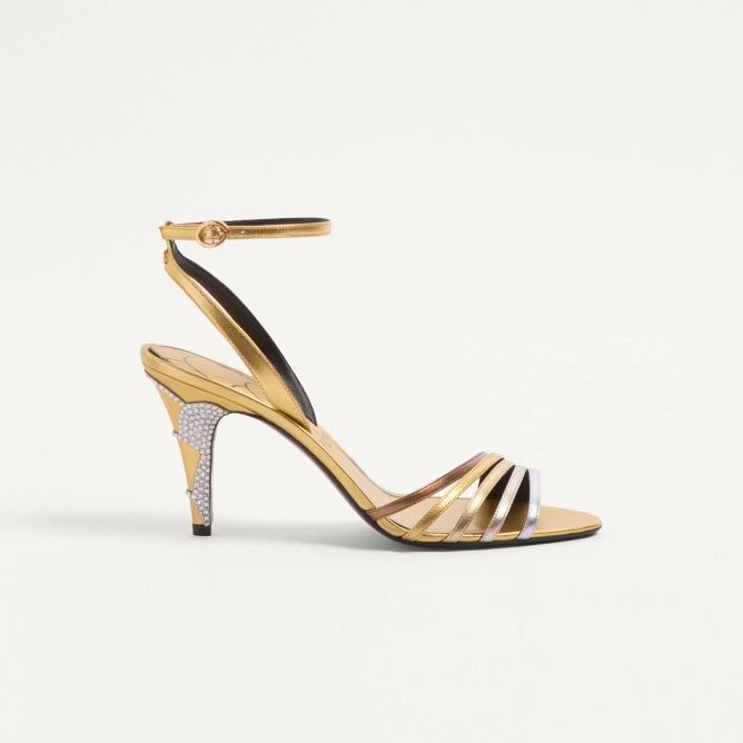 VALENTINO Crystal trim satin heel sandals (8.5 cm high heel)