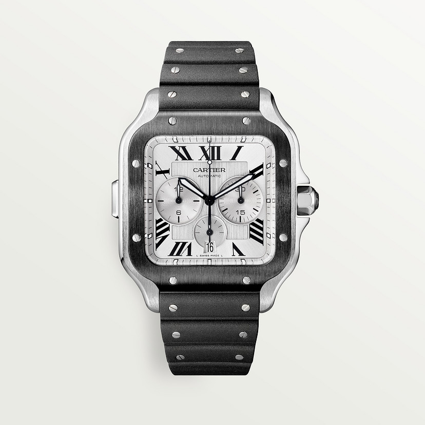 Santos de Cartier Chronograph watch Extra-large model steel ADLC CRWSSA0017