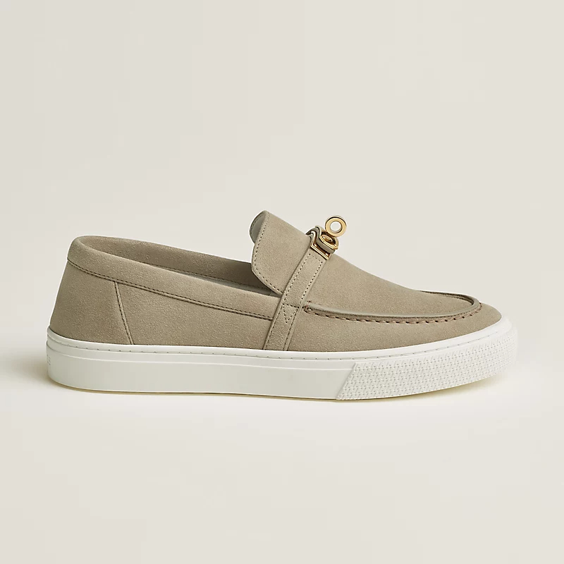 HERMES Game Grey Loafers