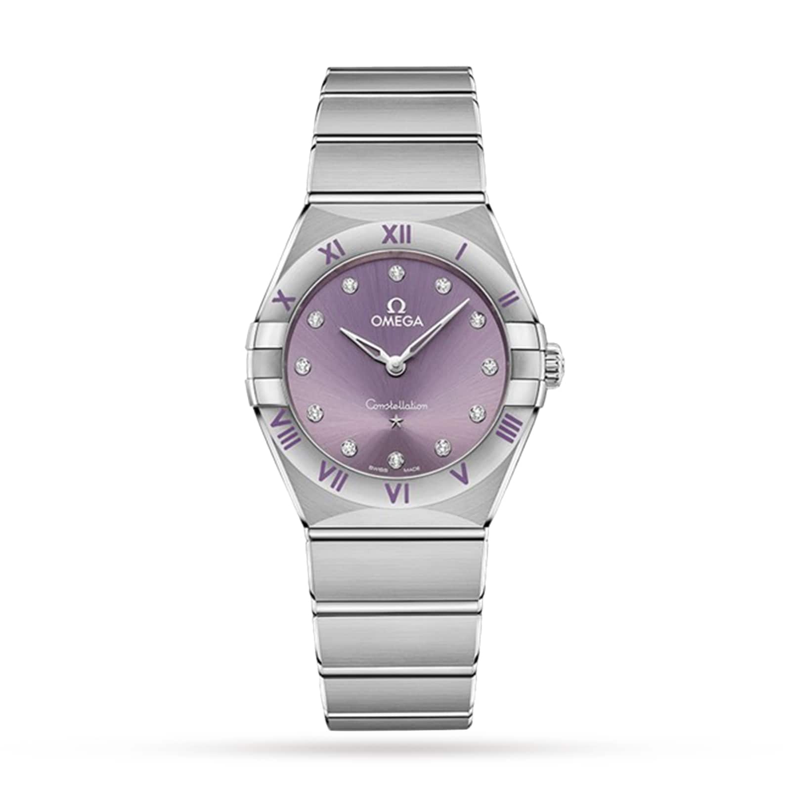 Omega Constellation Co Axial 28mm Ladies Watch Purple O13110286060002