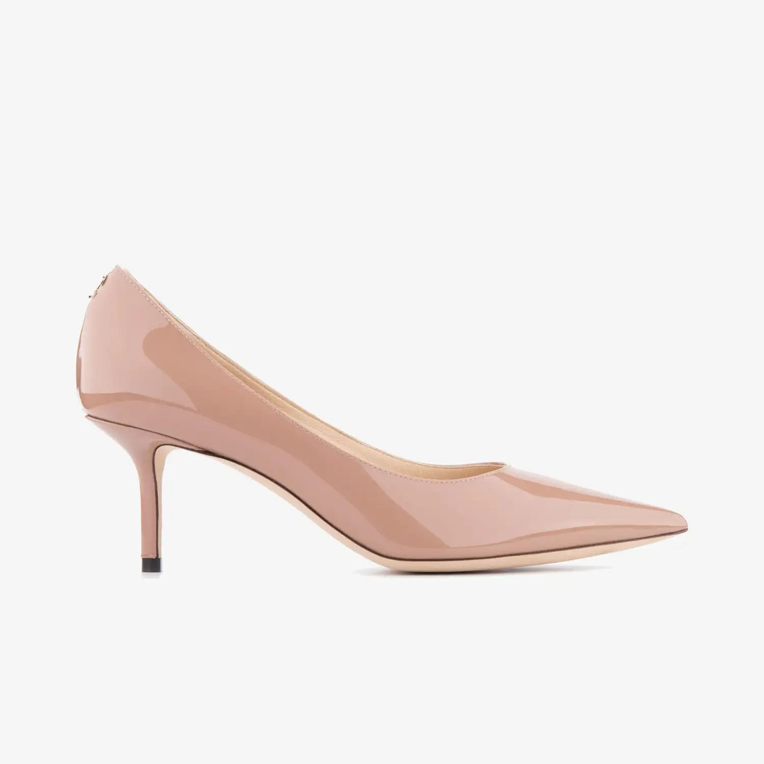 JIMMY CHOO JC badge embellishes pink high heels