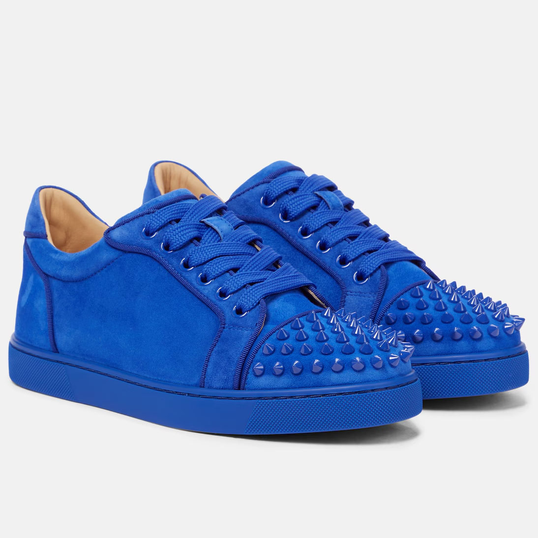Christian Louboutin Blue Studded suede sneakers