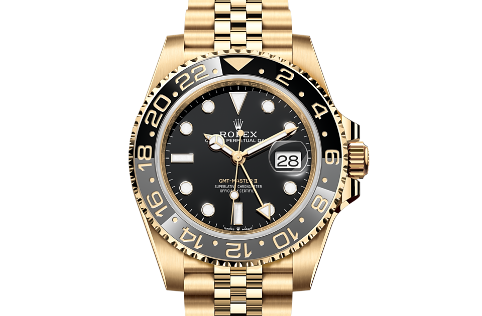 Rolex GMT-Master II Oyster 40 mm yellow gold Black dial M126718GRNR-0001