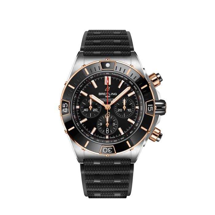 Breitling Super Chronomat B01 44 Stainless steel 18k red gold Black UB0136251B1S1