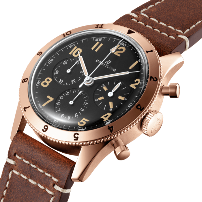 Breitling AVI 1953 Edition 18k red gold Black RB0920131B1X1