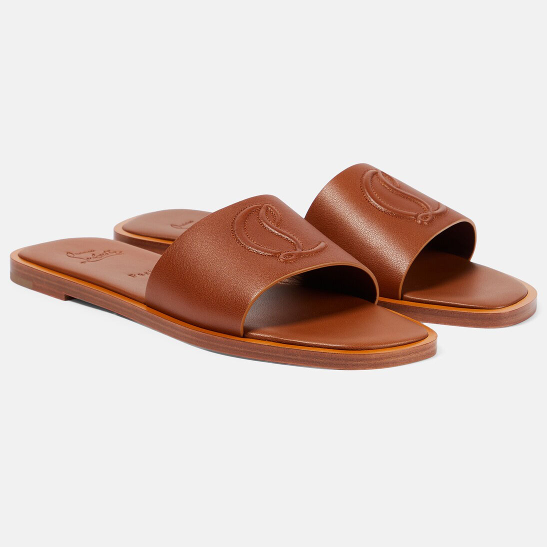 Christian Louboutin Brown flat slipper sandals