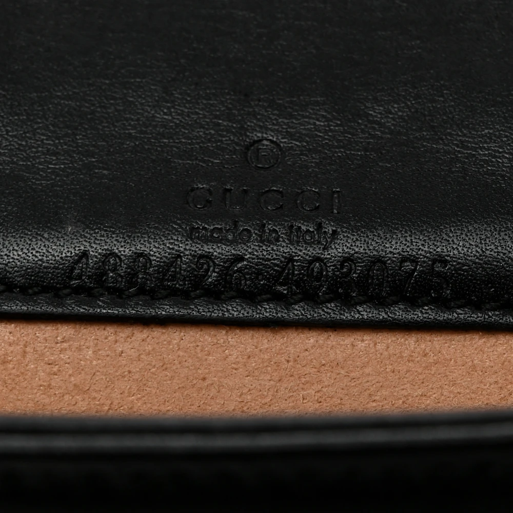 Gucci Mini GG Marmont Bag Black Calfskin Matelassé Leather Aged Gold Hardware