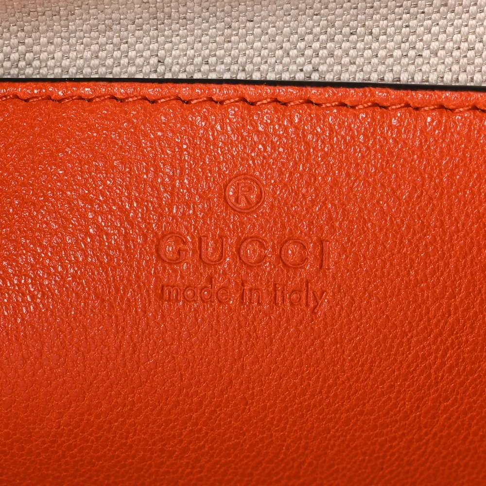 Gucci Small Diagonal Stitched Blondie Shoulder Bag Orange Calfskin Leather Gold Hardware
