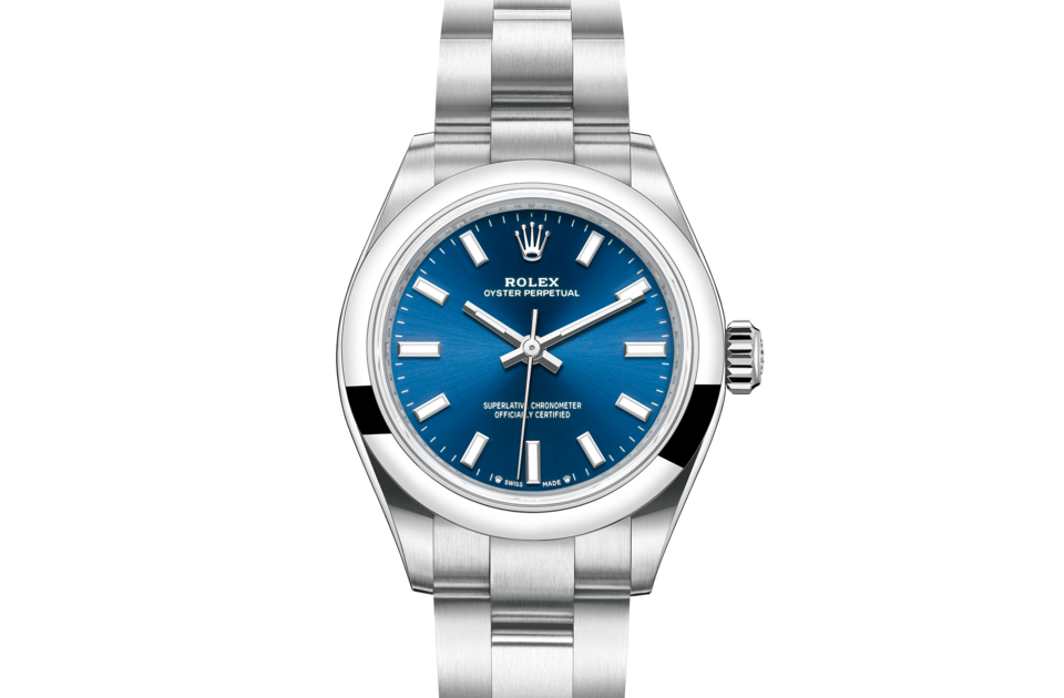 Rolex Oyster Perpetual 28 Oyster 28 mm Oystersteel Bright blue dial M276200-0003