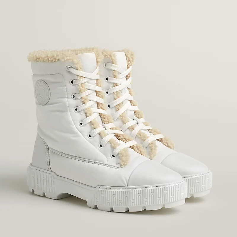 HERMES Fresh Black White boots