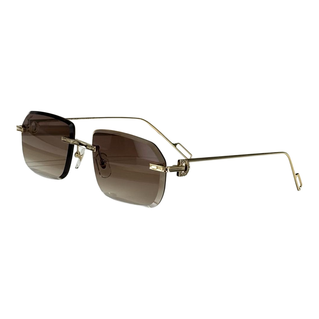 Cartier square frame glasses cedar/black/grey/gun black color Size 59口18-145