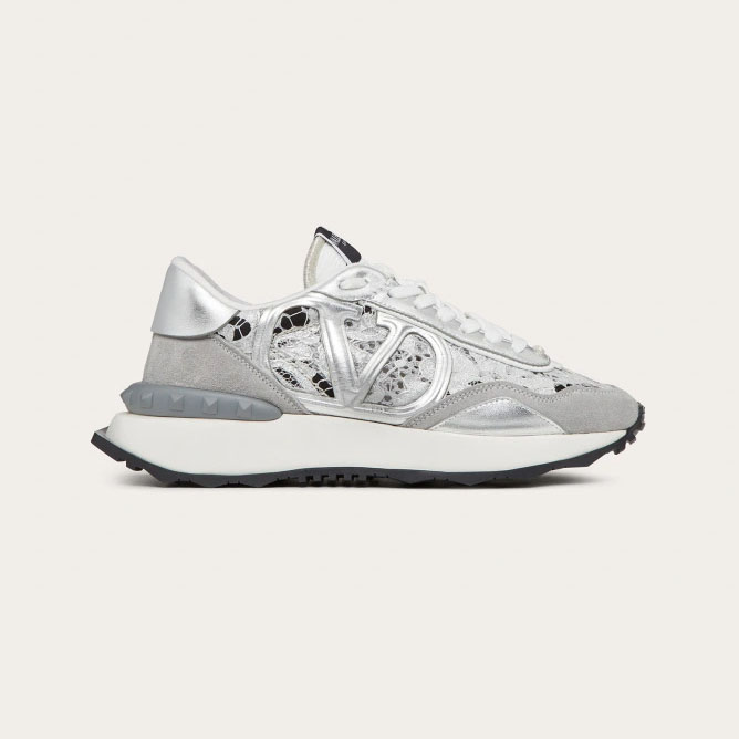 VALENTINO LACERUNNER Women's lace and mesh sneakers