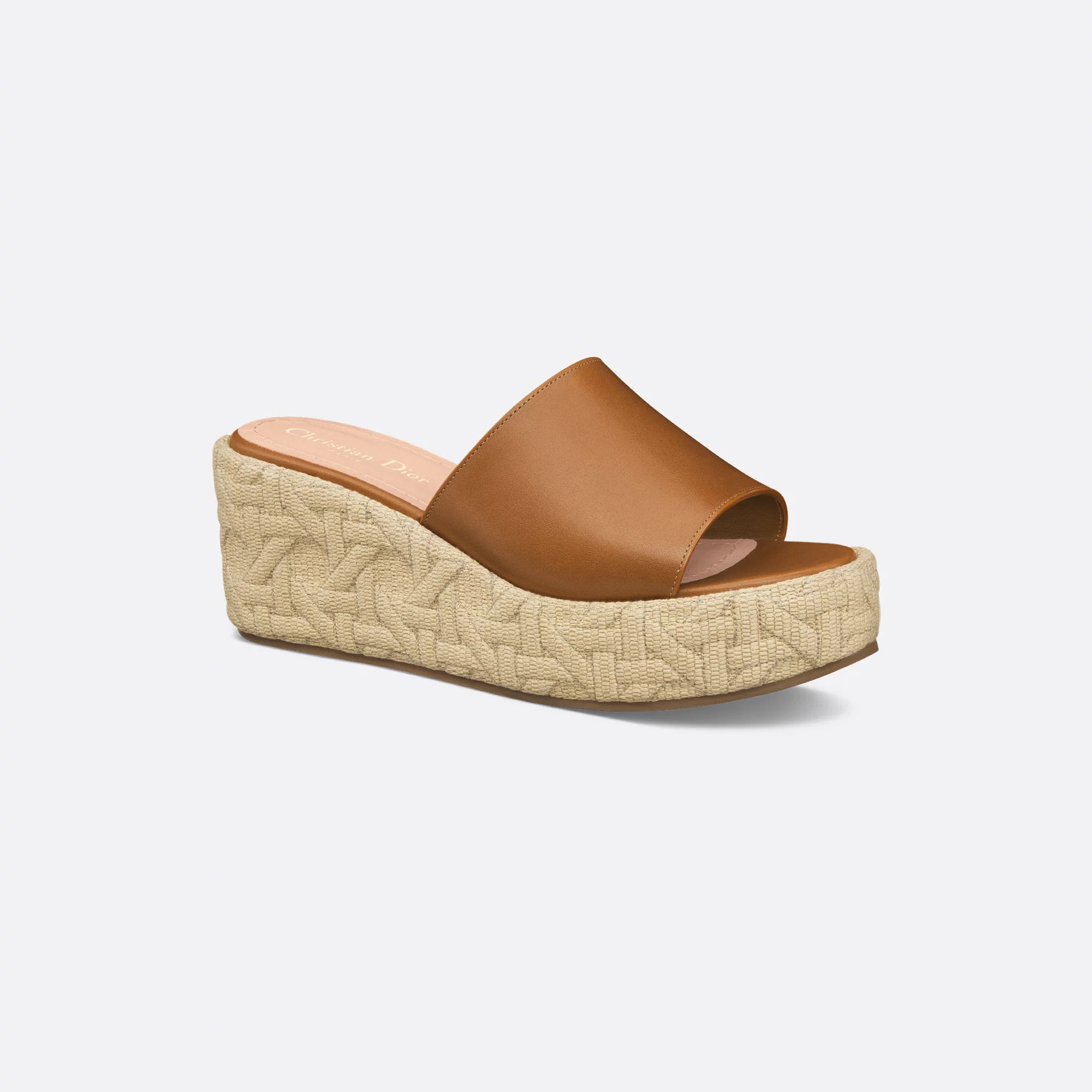Dior brown wedge heel slippers