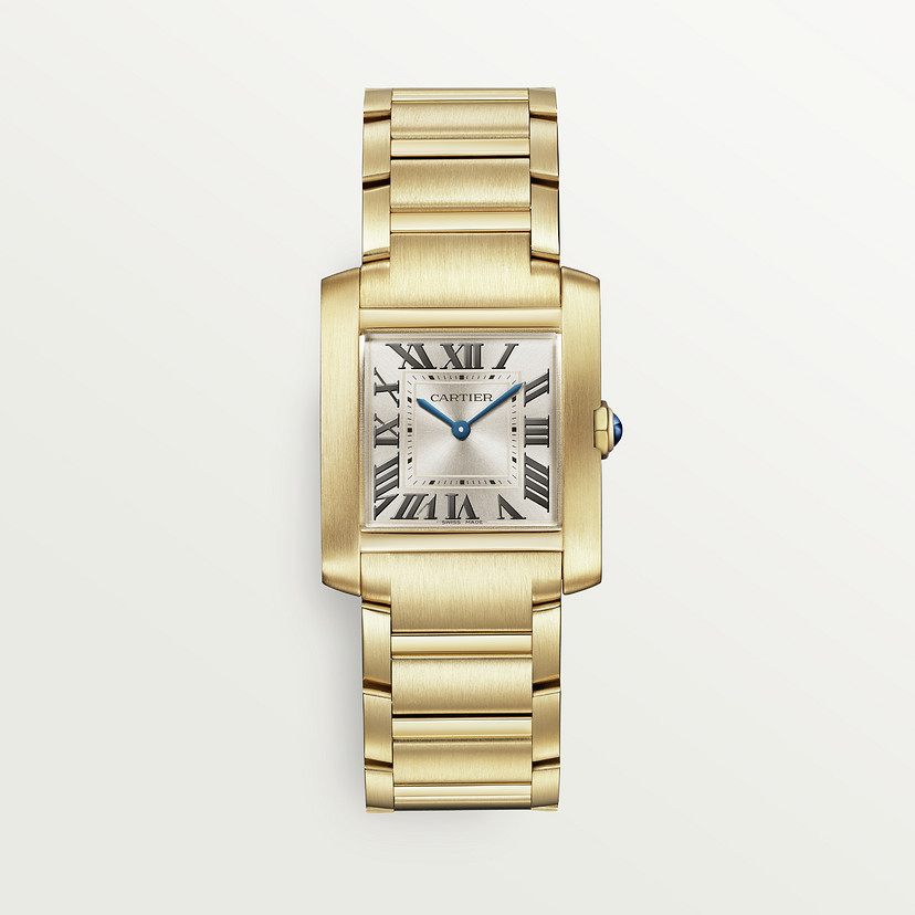 Tank Franaise watch Medium model quartz movement yellow gold CRWGTA0113