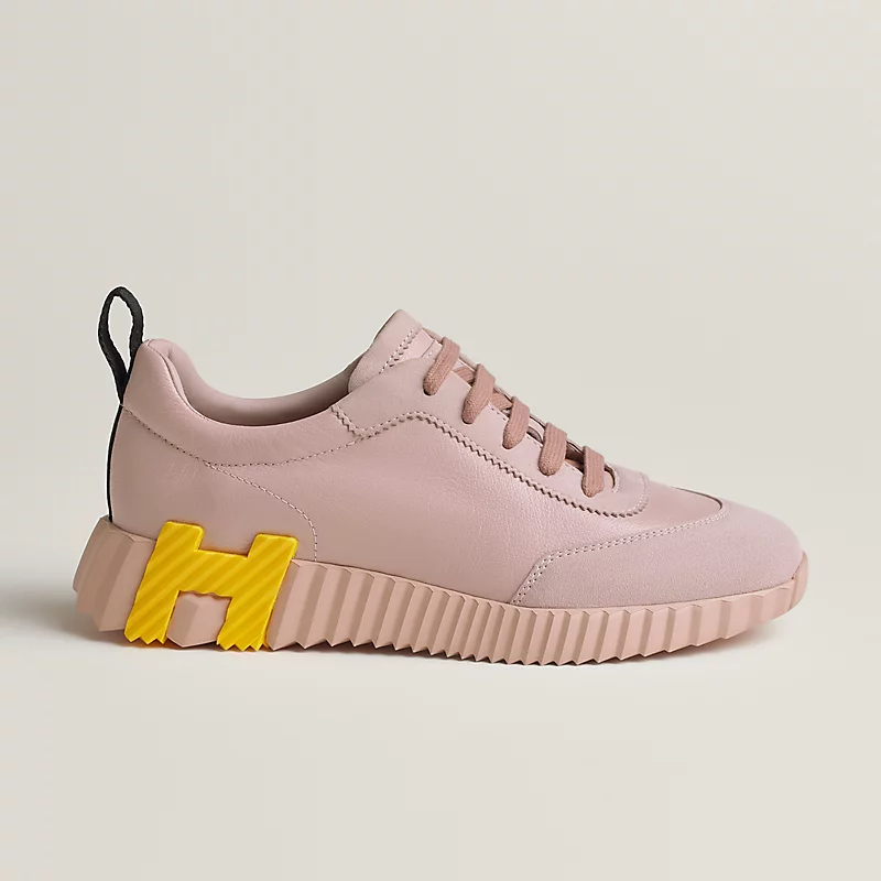 HERMES Pink Sneakers Bouncing Sports Shoes