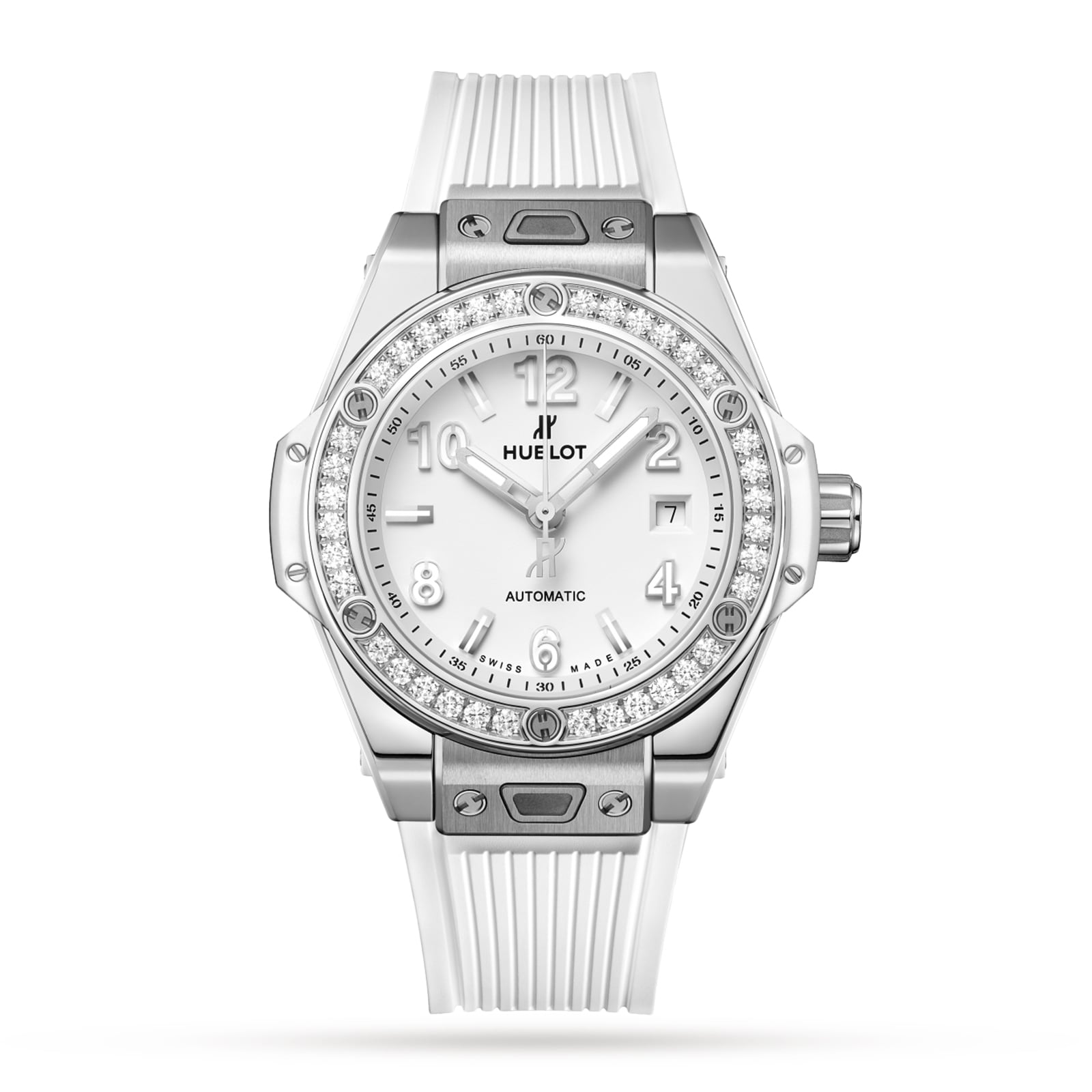 Hublot Big Bang One Click Steel White Diamonds 33mm Watch 485.SE.2010.RW.1204