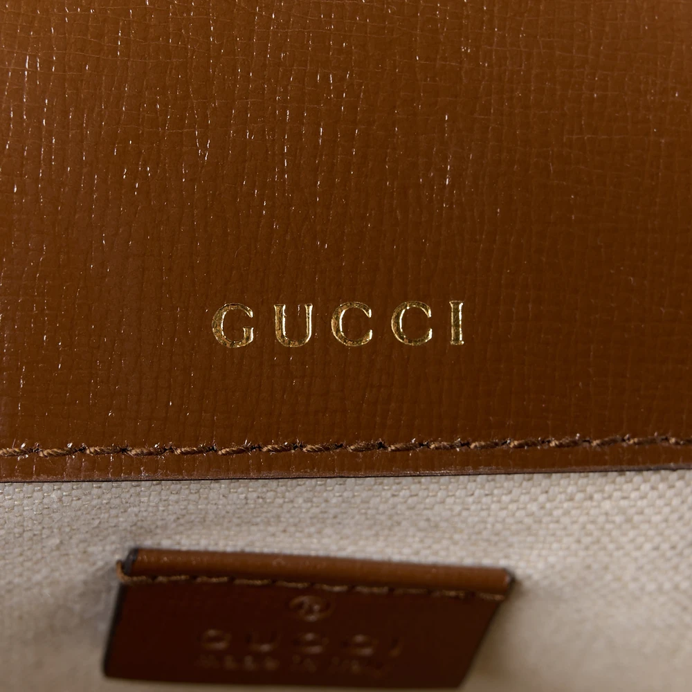 Gucci Mini Horsebit 1955 Shoulder Bag Beige / Brown Sugar GG Supreme Monogram Canvas