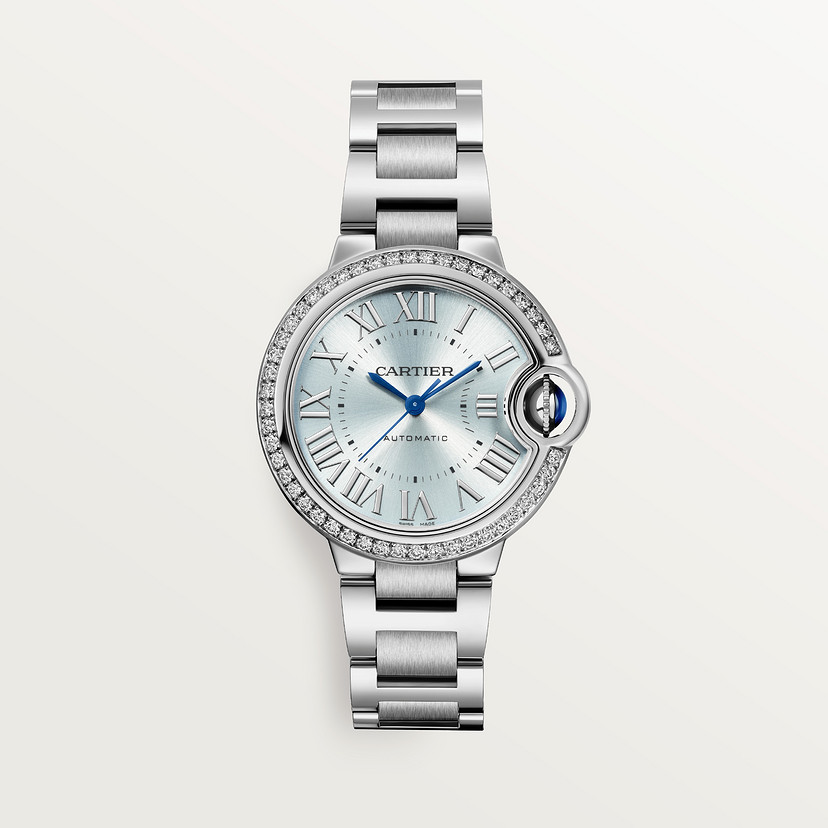 Ballon Bleu de Cartier watch 33 mm steel diamonds CRW4BB0028