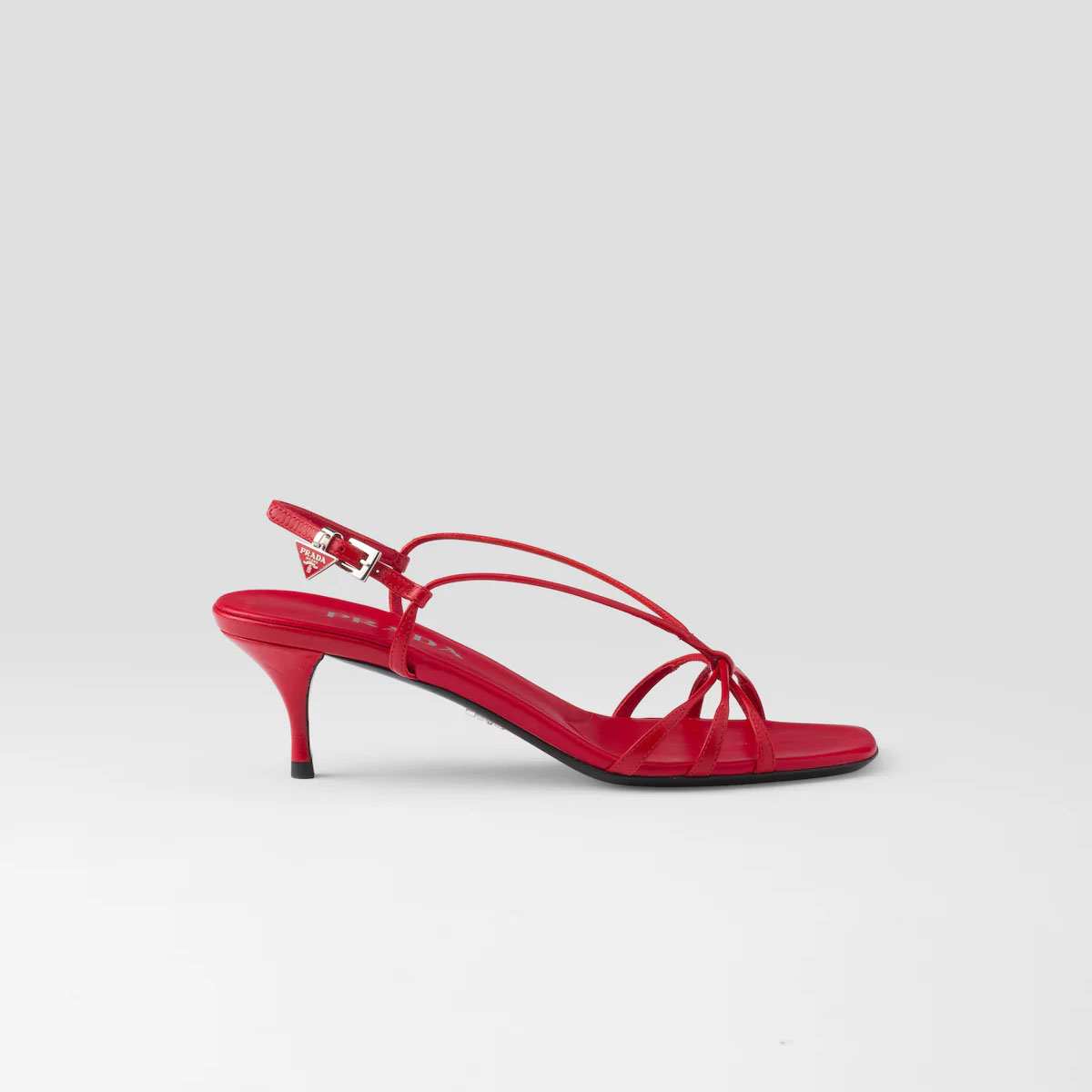 PRADA Red leather sandals with heels