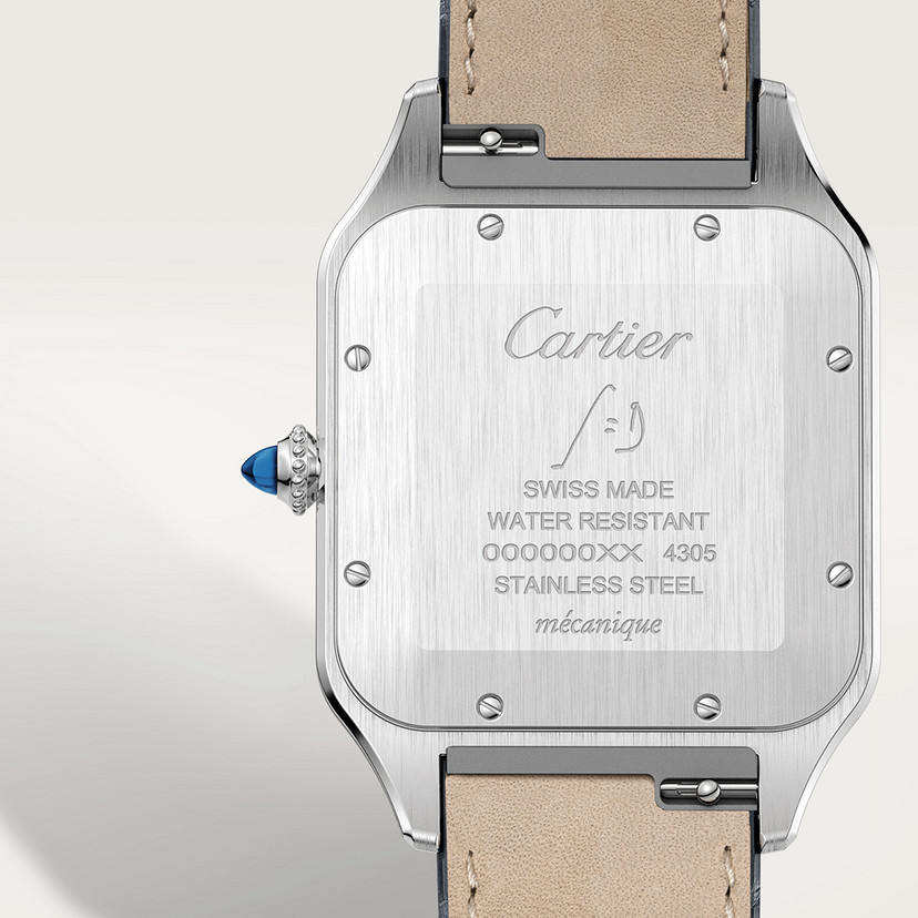 Santos-Dumont watch Extra-large model rose gold steel leather CRW2SA0017