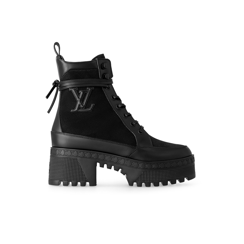Louis Vuitton Black thick heels and naked boots
