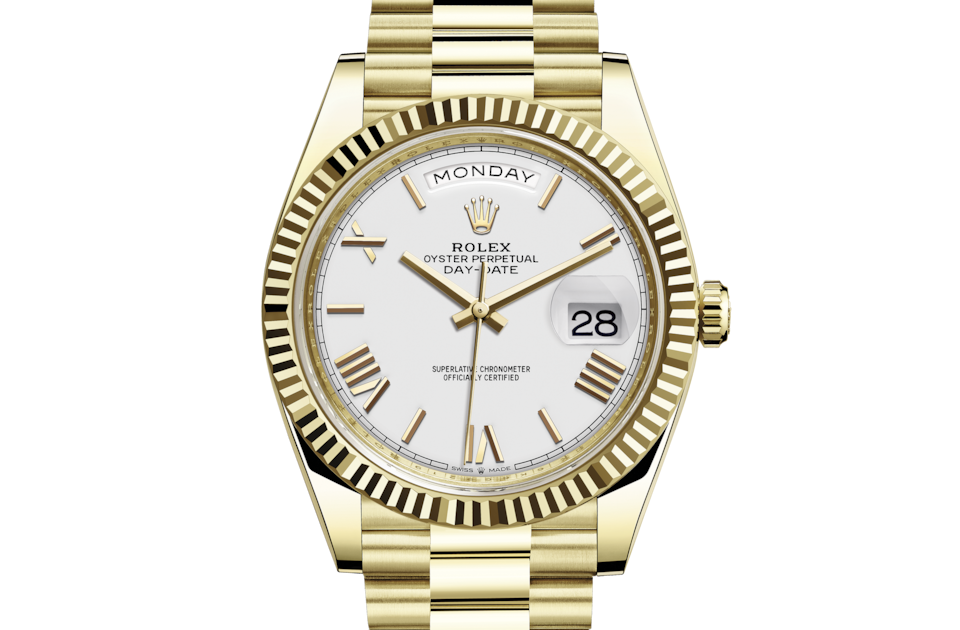 Rolex Day-Date 40 Oyster 40 mm yellow gold White dial M228238-0042