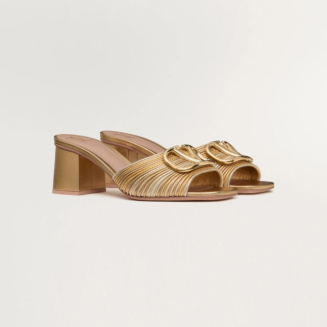 VALENTINO Metallic sandals (heel height 6cm)