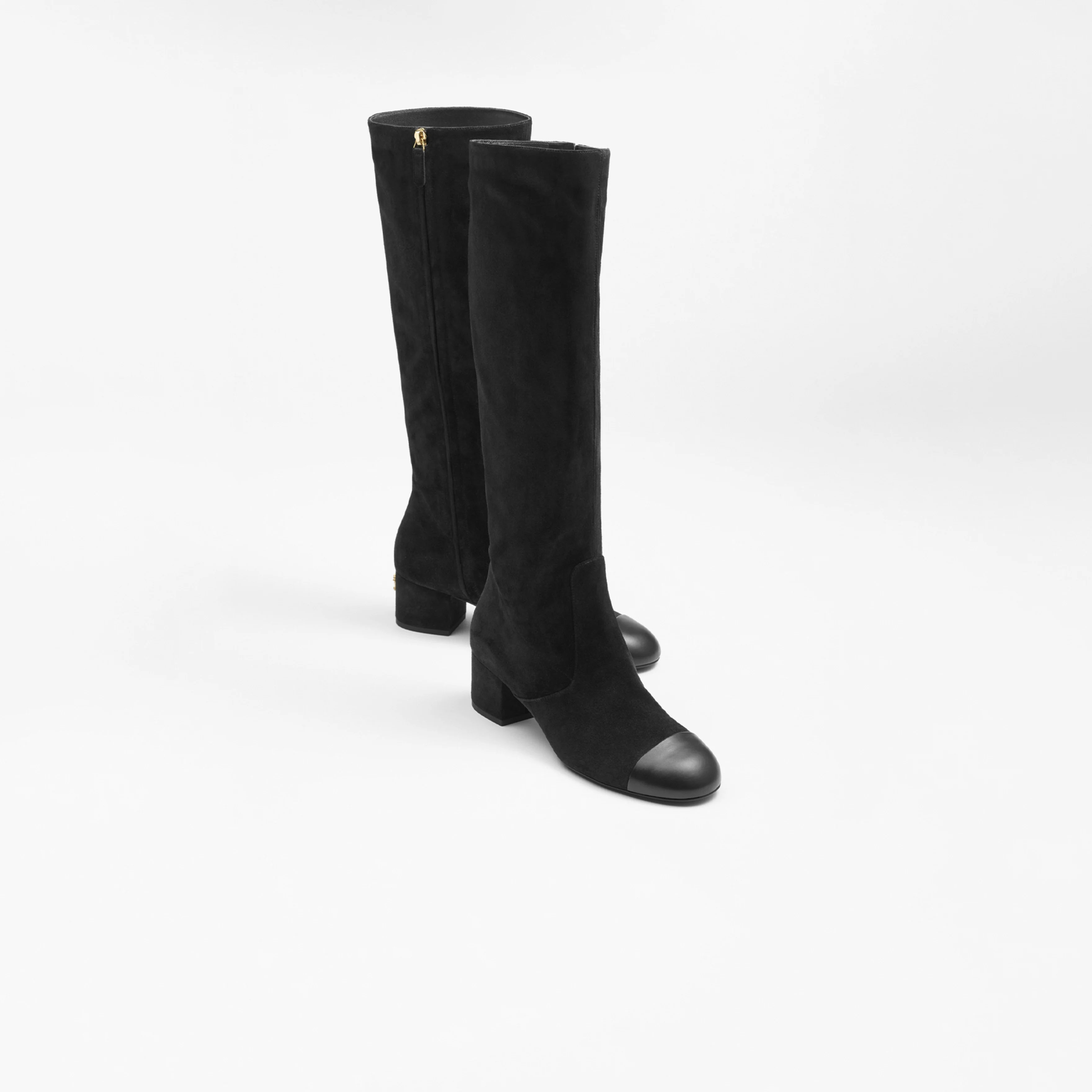 Chanel Long boots black suede, calfskin, sheepskin