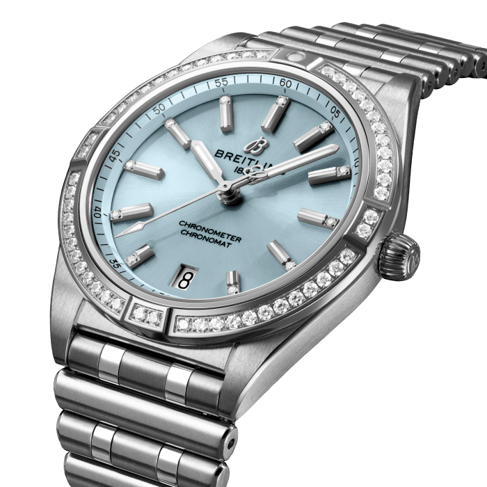 Breitling Chronomat Automatic 36 Stainless steel 18k white gold Ice blue G10380591C1G1