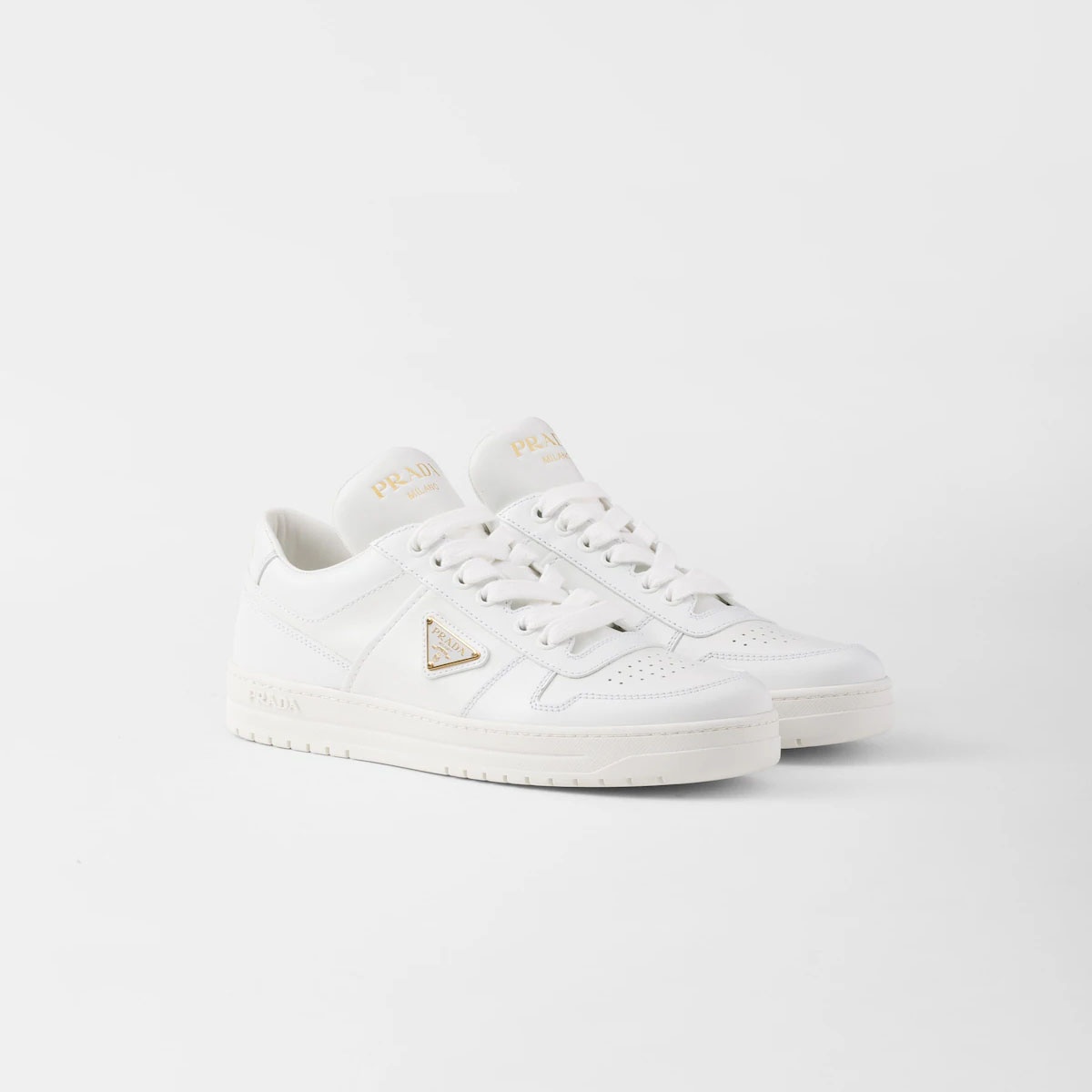 PRADA white leather sneakers