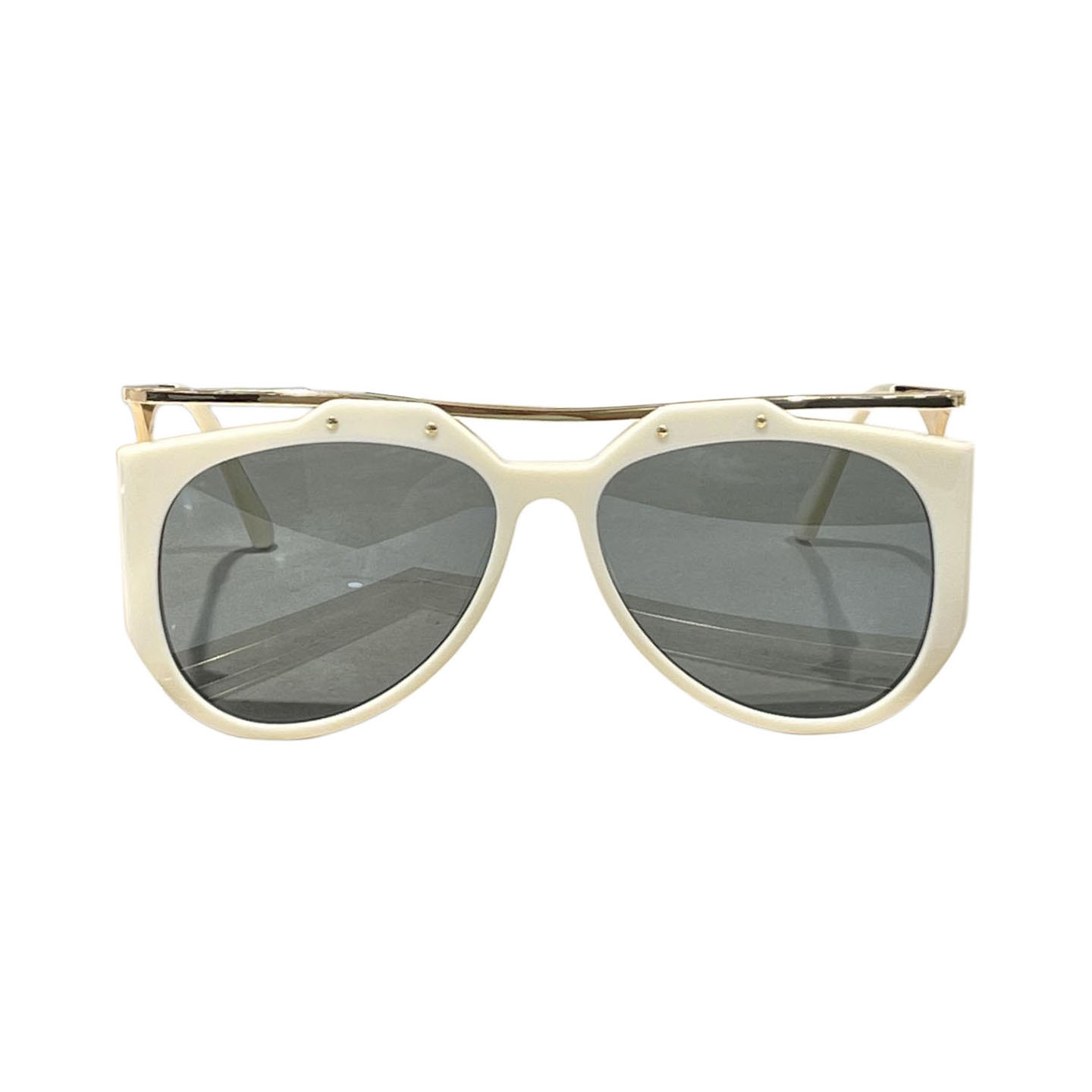Saint Laurent aviator glasses ivory/black gold/leopard color Size 55口16-135