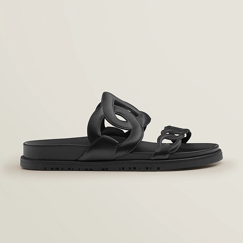 HERMES Extra Black Slippers