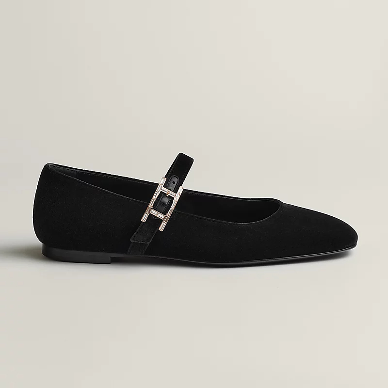 HERMES Jane Black Ballet Shoes