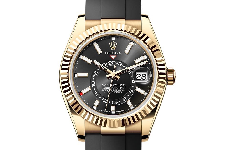 Rolex Sky-Dweller Oyster 42 mm yellow gold Bright black dial M336238-0002