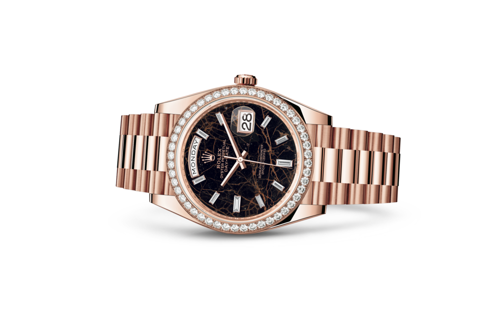 Rolex Day-Date 40 Oyster 40 mm Everose gold and diamonds Eisenkiesel dial M228345RBR-0016