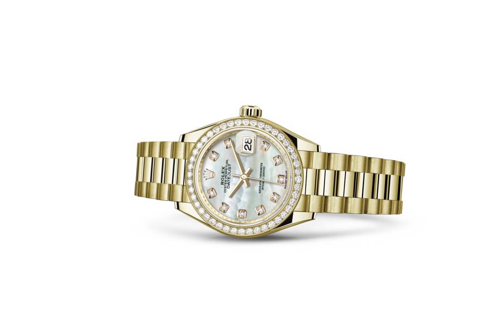 Rolex Lady-Datejust Oyster 28 mm yellow gold and diamonds White dial M279138RBR-0015