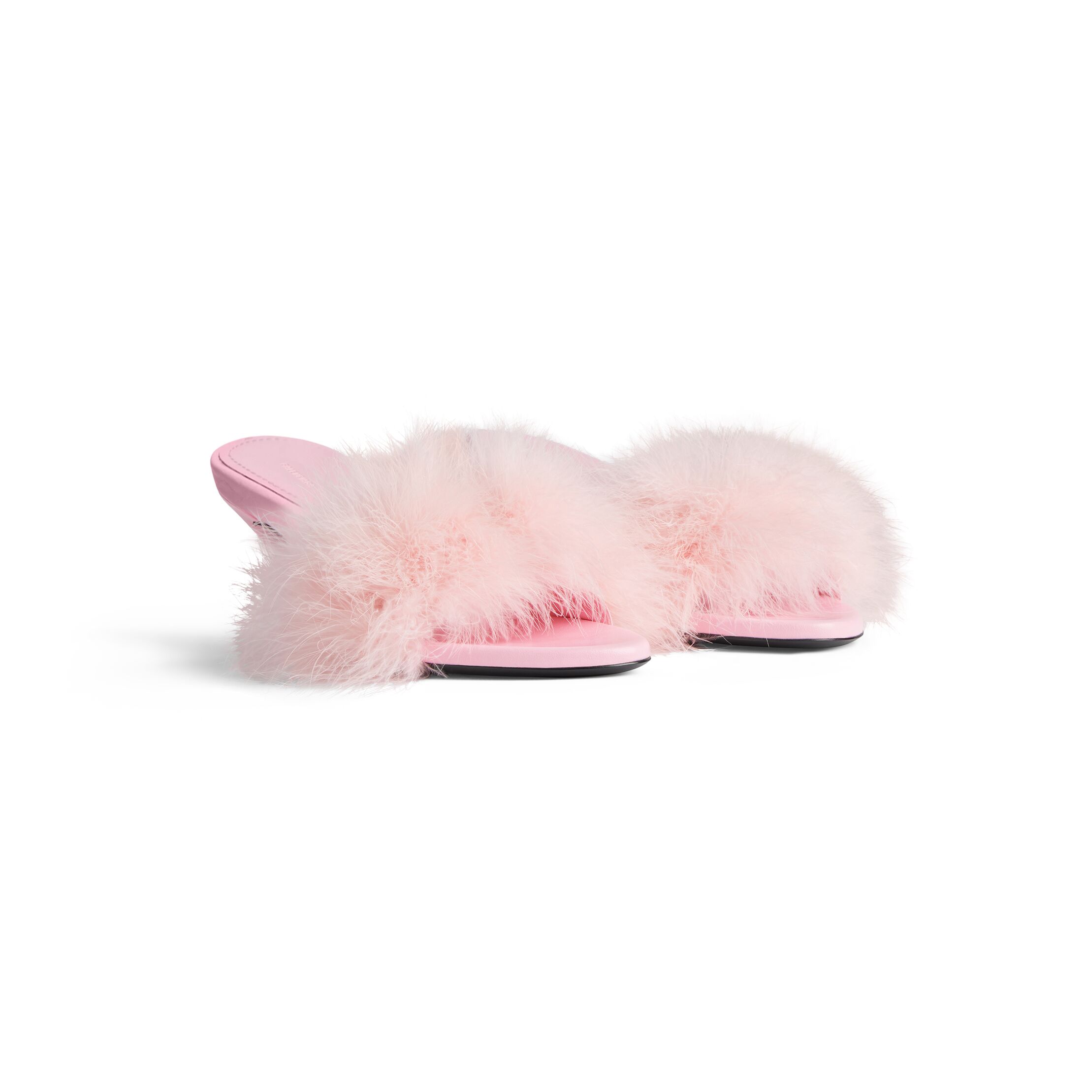 BALENCIAGA 70MM sandals Pink feather slippers