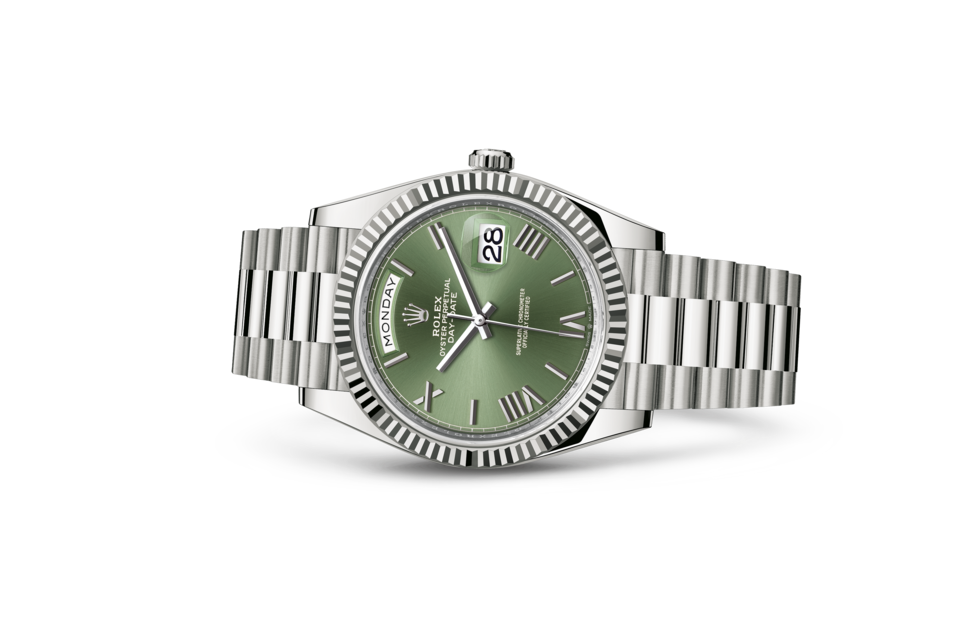 Rolex Day-Date 40 Oyster 40 mm white gold Olive green dial M228239-0033
