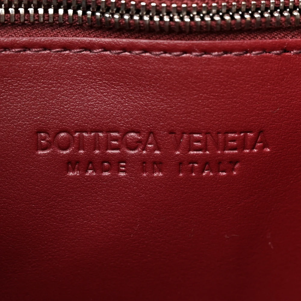 Bottega Veneta Maxi Intreccio Small Cassette Crossbody Bag Navy Blue Lambskin Leather