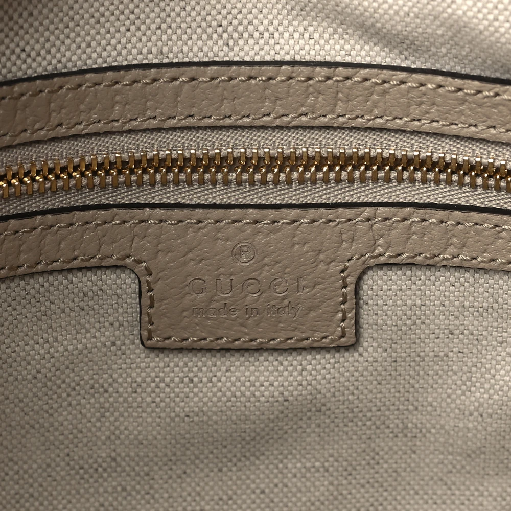 Gucci Small Web Jackie 1961 Hobo Beige / Mystic White / Oatmeal GG Supreme Monogram Canvas & Textured Dollar Calfskin Leather Gold Hardware