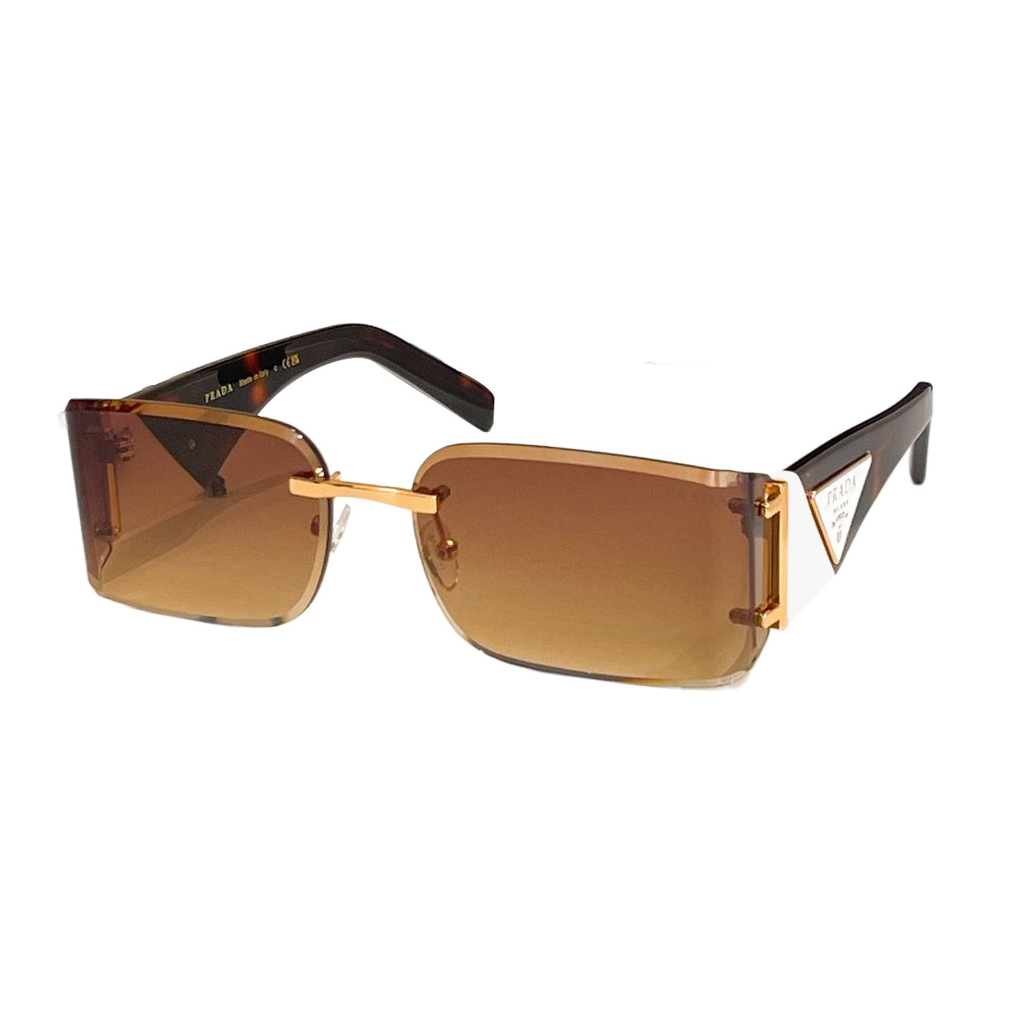 Prada square frame glasses brown/tawny/red/black color Size 62口17-140