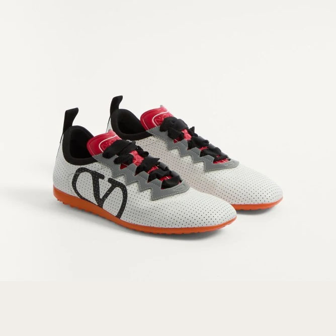 VALENTINO CHROMATHON Women's eyelet suede sneakers