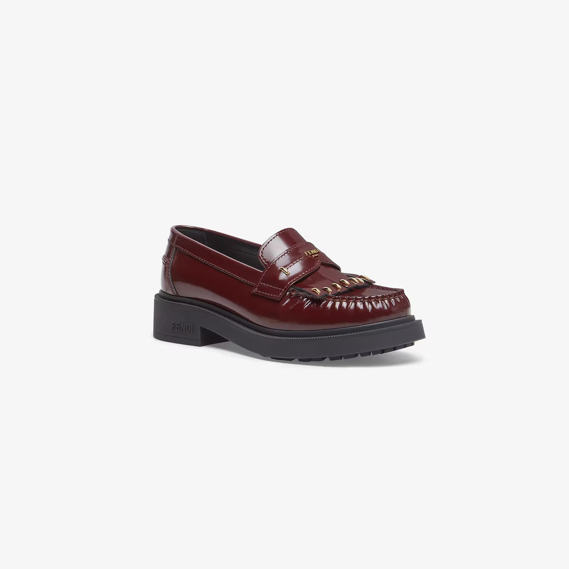 FENDI Brown leather loafers