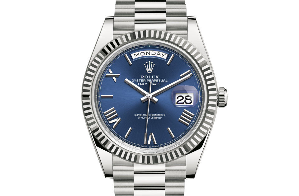 Rolex Day-Date 40 Oyster 40 mm white gold Bright blue dial M228239-0007
