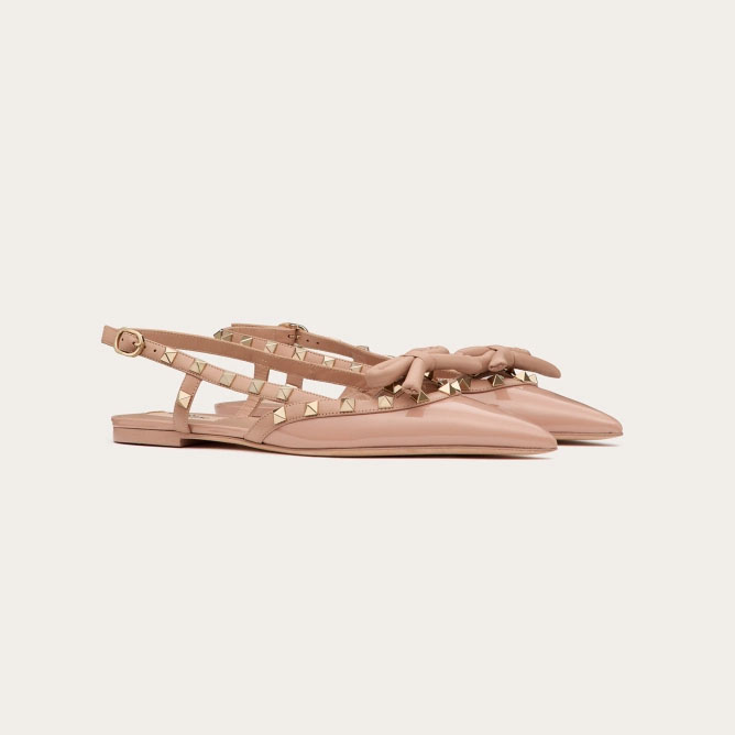 VALENTINO Patent-leather lace-up flats
