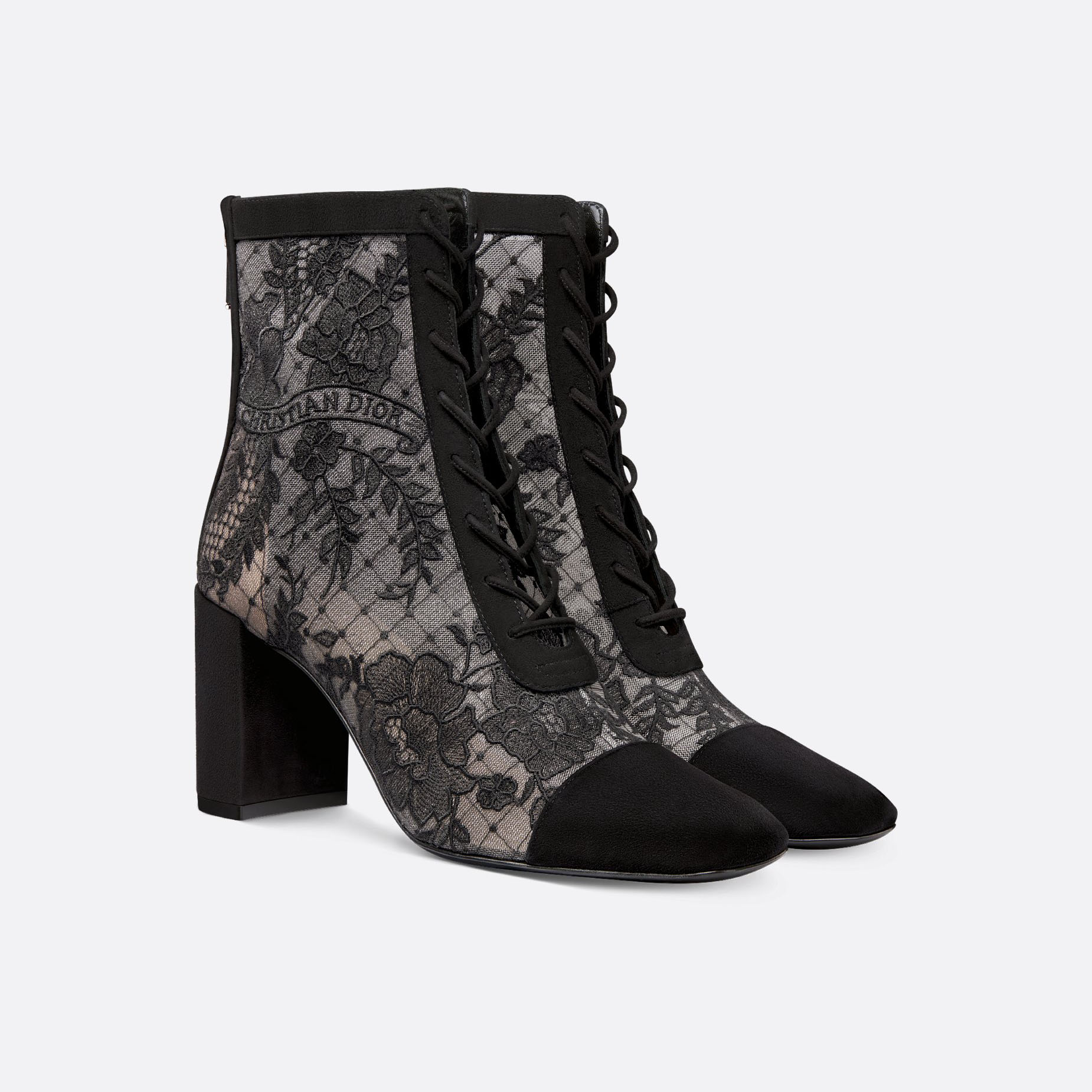 Dior ankle black boots with high heels