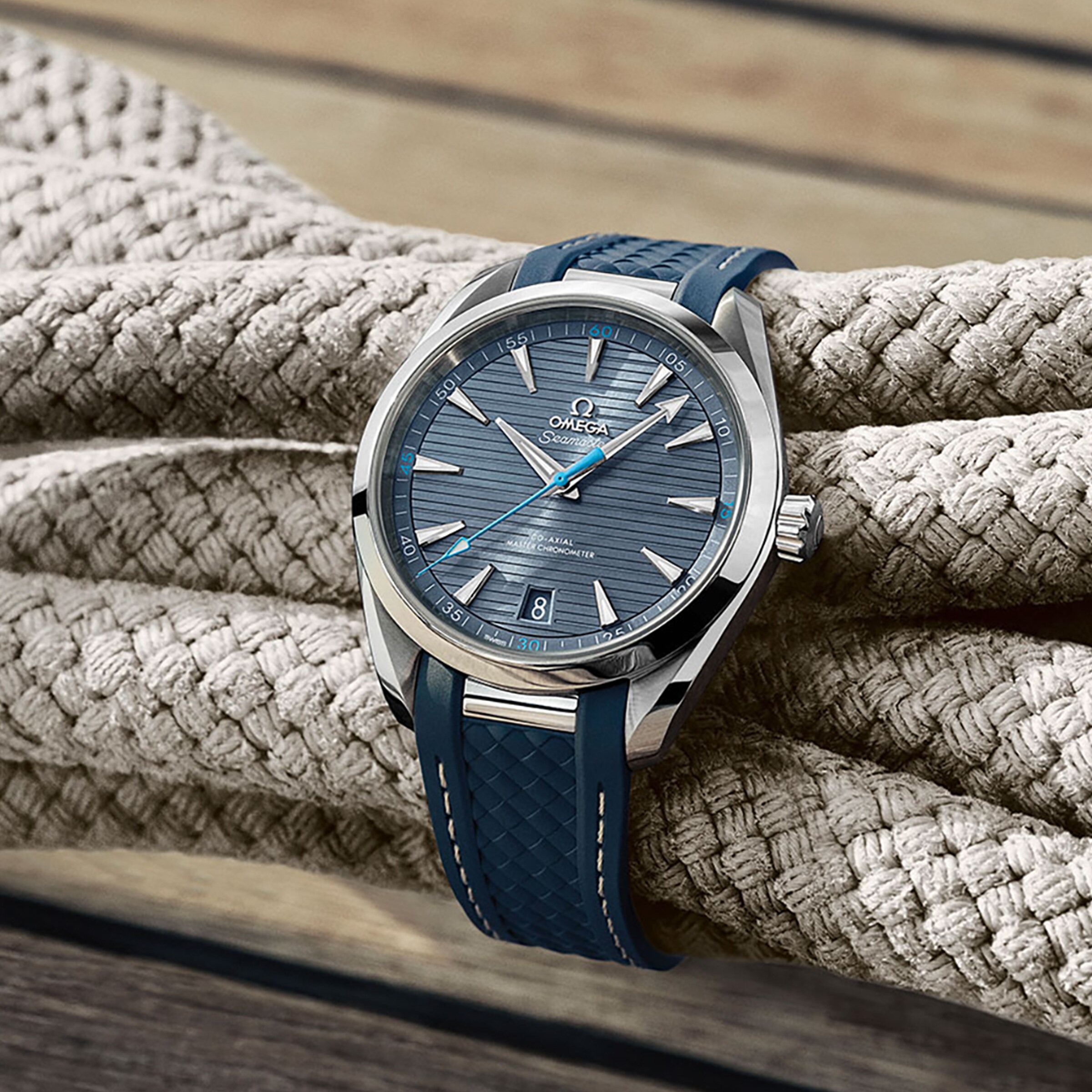 Omega Seamaster Aqua Terra 150M Mens Blue Dial 41mm Automatic Co Axial Watch O22012412103002