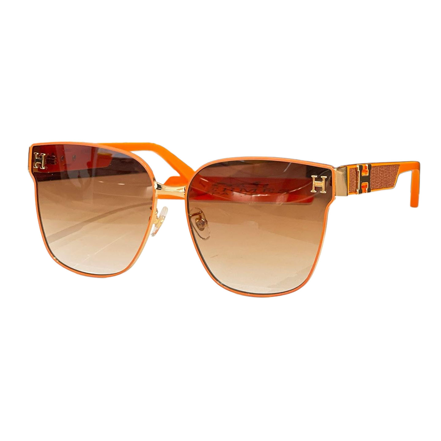 Hermès Butterfly glasses orange/green/eggplant/pink/brown/blue orange color Size 62口14-147