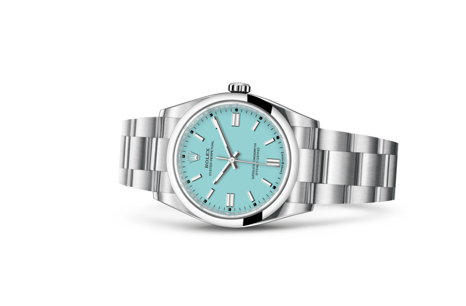 Rolex Oyster Perpetual 36 Oyster 36 mm Oystersteel Turquoise blue dial M126000-0006