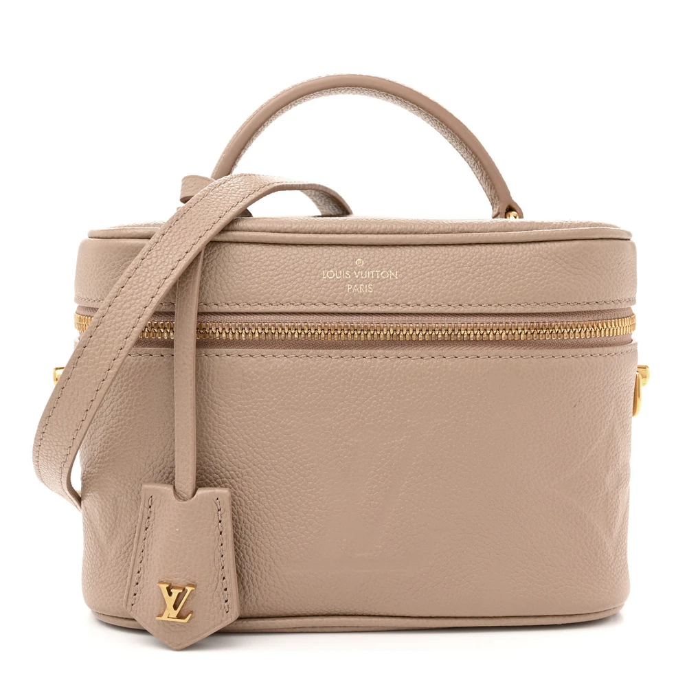Louis Vuitton Vanity PM Tourterelle Giant Monogram Empreinte Leather Gold Hardware